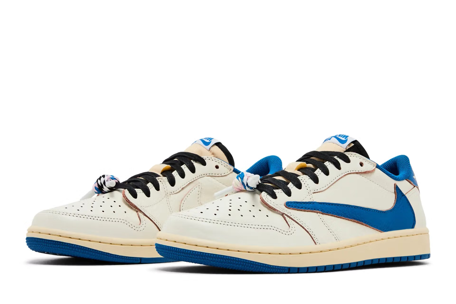 Fragment Design x Travis Scott x Air Jordan 1 Retro Low OG SP 'Sail Military Blue'